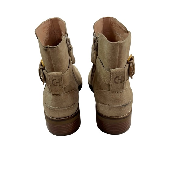 Cole Haan Size 7B Tan Sand Suede Leather Hampshire Buckle Bootie - Picture 8 of 14